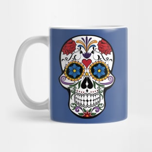 Red Roses and Heart Cranium Tattoo Art Mug